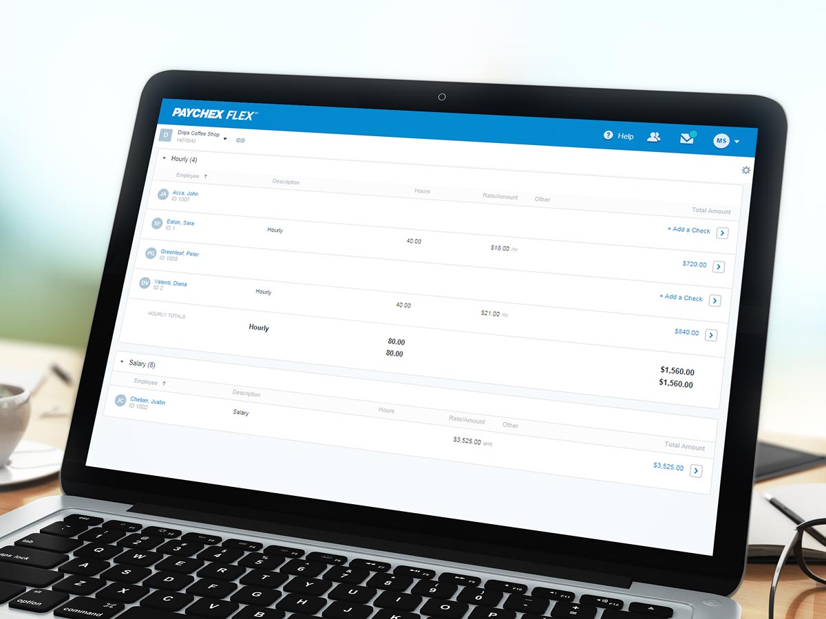 Paychex payroll screenshot Paychex payroll screenshot